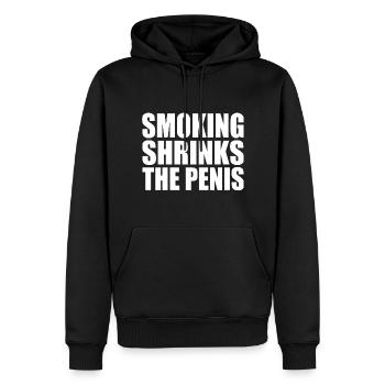 Smoking shrinks the penis - Sweat à capuche Premium bio Homme - noir - Devant - Nico (187cm)