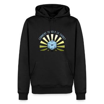 20 naturel - Sweat à capuche Premium bio Homme - noir - Devant - Nico (187cm)