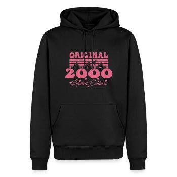 Geschenk zum 24. Geburtstag der Frau 2000 | Jahrgang 2000 - Männer Premium Bio Hoodie - Schwarz - Vorne - Nico (187cm)