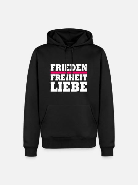 Frieden freiheit liebe - Männer Premium Bio Hoodie - Schwarz