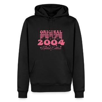 Cadeau 20e Anniversaire 2004 Femme | Né en 2004 - Sweat à capuche Premium bio Homme - noir - Devant - Nico (187cm)