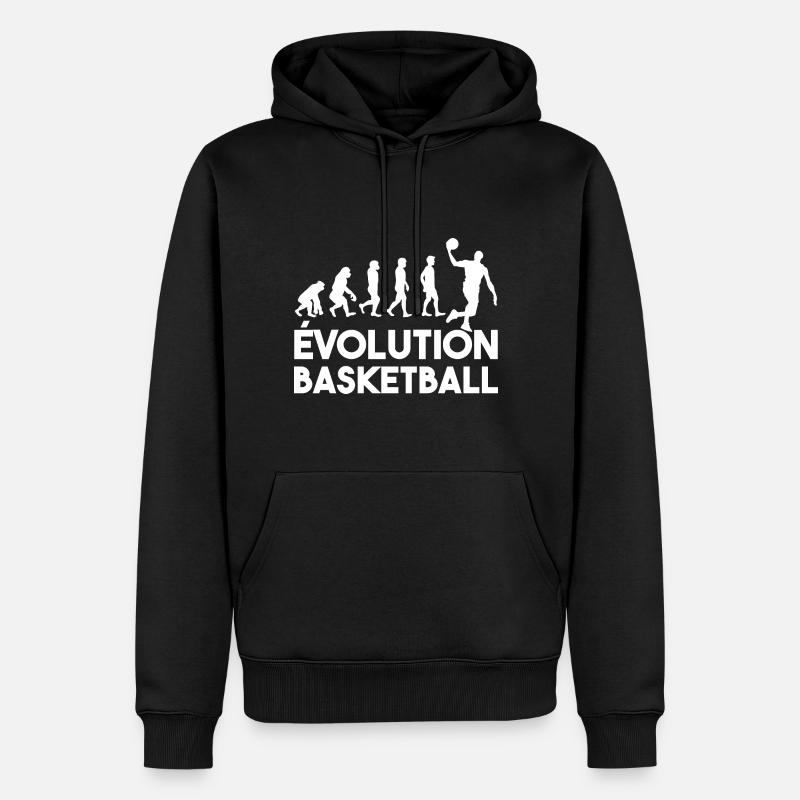 Évolution basketball - Sweat à capuche Premium bio Homme - noir