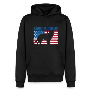 Border Collie Dog - Men’s Premium Organic Hoodie - black - Front - Nico (187cm)