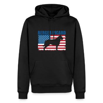 Berger de Picardie - Berger Picard - Männer Premium Bio Hoodie - Schwarz - Vorne - Nico (187cm)