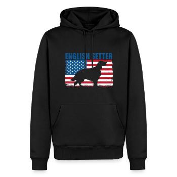 English Setter - Männer Premium Bio Hoodie - Schwarz - Vorne - Nico (187cm)