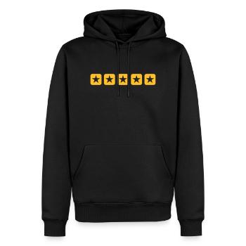 five stars - Men’s Premium Organic Hoodie - black - Front - Nico (187cm)