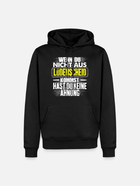 LÜDENSCHEID - Ahnung - Männer Premium Bio Hoodie - Schwarz