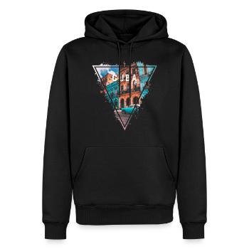 CUBA VINTAGE TRINAGLE - Männer Premium Bio Hoodie - Schwarz - Vorne - Nico (187cm)