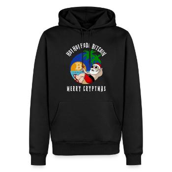 Idée cadeau de Noël BITCOIN pour les traders de crypto - Sweat à capuche Premium bio Homme - noir - Devant - Nico (187cm)