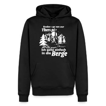 Andere gehen zur Therapie ich geh Wandern Geschenk - Männer Premium Bio Hoodie - Schwarz - Vorne - Nico (187cm)