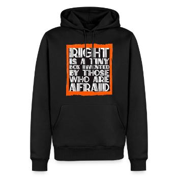À droite se trouve une petite boîte citation film Spruch Film - Sweat à capuche Premium bio Homme - noir - Devant - Nico (187cm)
