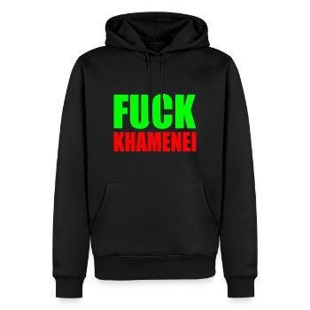 Fuck khamenei Chamenei - iran - Sweat à capuche Premium bio Homme - noir - Devant - Nico (187cm)