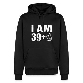 Je sur le 39+ 40ème anniversaire Humour 40 ans - Sweat à capuche Premium bio Homme - noir - Devant - Nico (187cm)