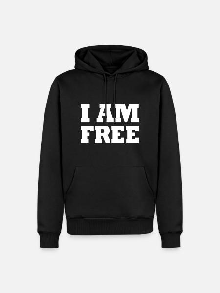 I am free - Men’s Premium Organic Hoodie - black