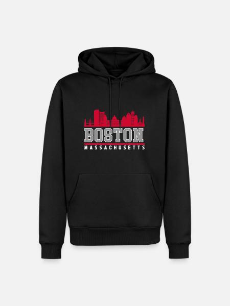 Boston Massachusetts Skyline - Men’s Premium Organic Hoodie - black