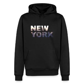 Ville de New York - Sweat à capuche Premium bio Homme - noir - Devant - Nico (187cm)