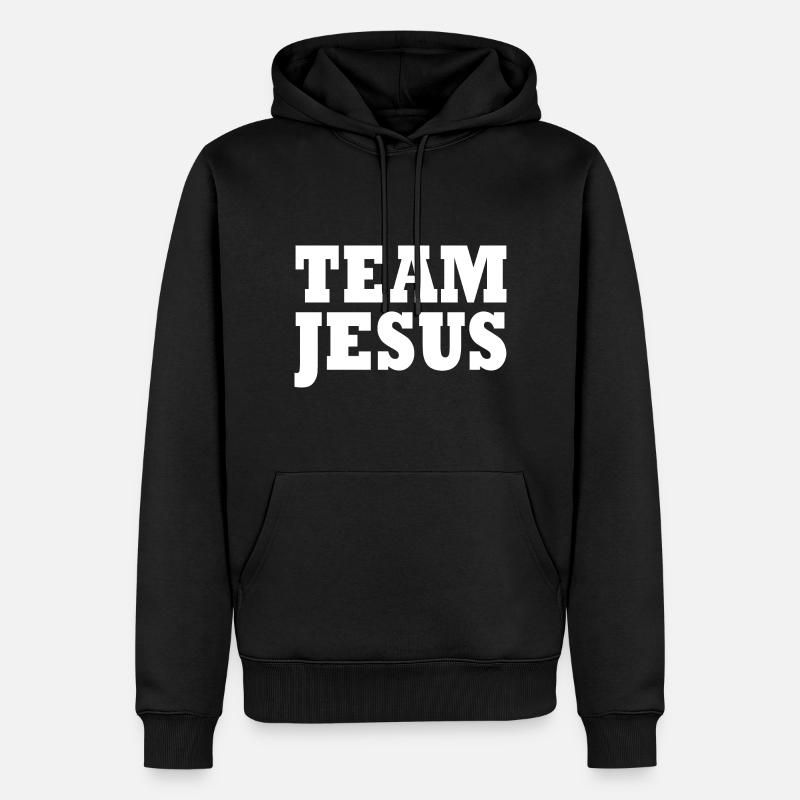 Team jesus - Männer Premium Bio Hoodie - Schwarz