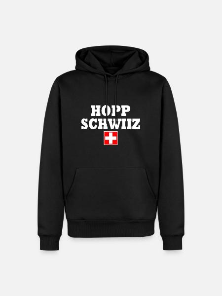 Hopp schwiiz - Men’s Premium Organic Hoodie - black
