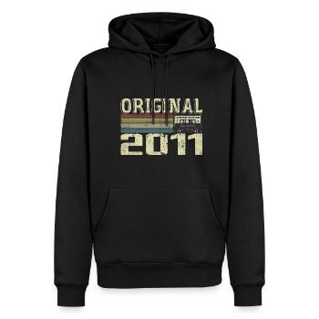 2011 Fêtes D’anniversaire - Cadeau Retro 2011 - Sweat à capuche Premium bio Homme - noir - Devant - Nico (187cm)