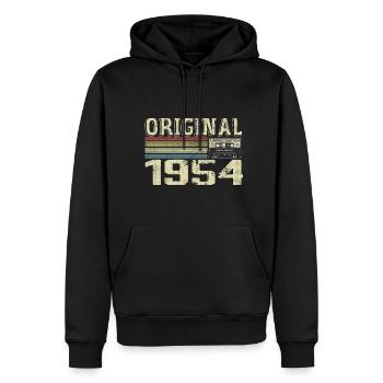 1954 Fêtes D’anniversaire - Cadeau Retro 1954 - Sweat à capuche Premium bio Homme - noir - Devant - Nico (187cm)