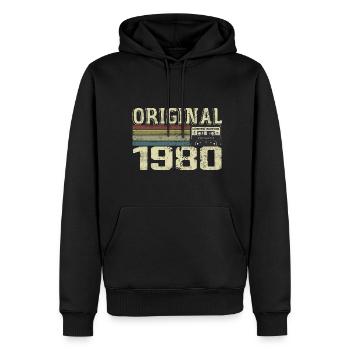 1980 Geburtstagspartys - 1980er Jahre Retro-Geschenk - Männer Premium Bio Hoodie - Schwarz - Vorne - Nico (187cm)