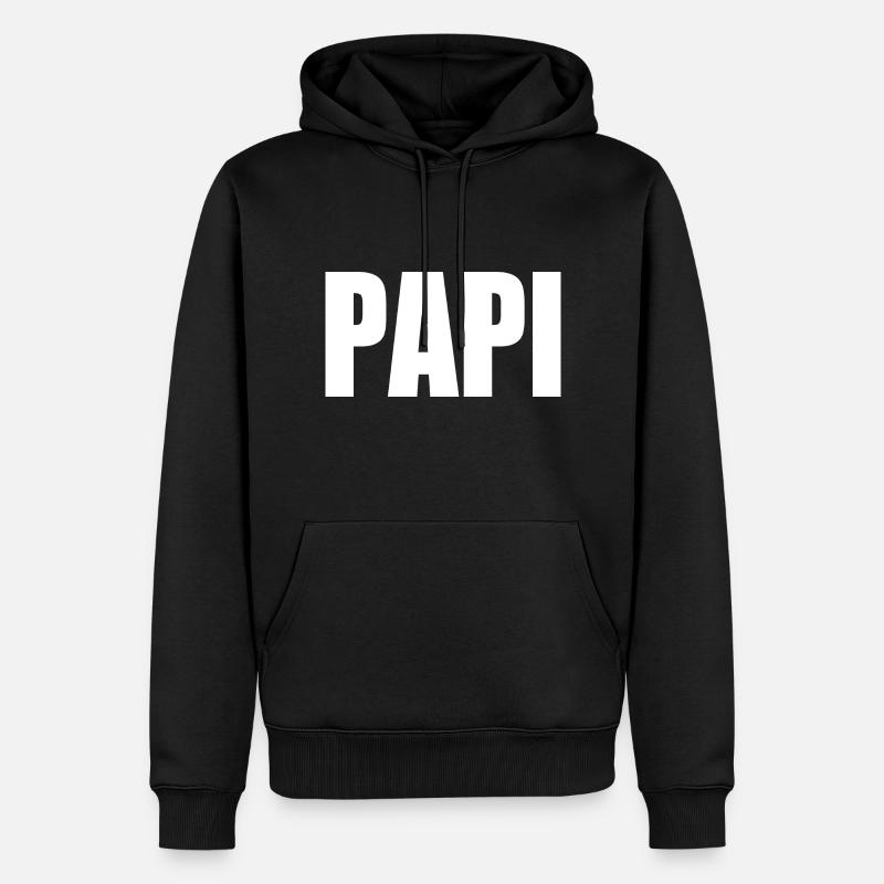 Papi - Sweat à capuche Premium bio Homme - noir