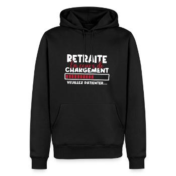 Retraite en cours de chargement - Sweat à capuche Premium bio Homme - noir - Devant - Nico (187cm)