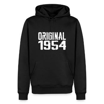 1954 Vintage Cadeau Anniversaire Rétro Cadeau 1954 - Sweat à capuche Premium bio Homme - noir - Devant - Nico (187cm)
