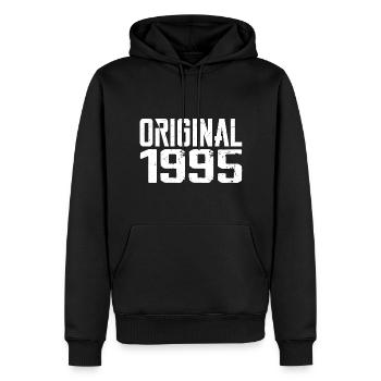 1995 Vintage Cadeau Anniversaire Rétro Cadeau 1995 - Sweat à capuche Premium bio Homme - noir - Devant - Nico (187cm)