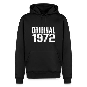 1972 Vintage Cadeau Anniversaire Rétro Cadeau 1972 - Sweat à capuche Premium bio Homme - noir - Devant - Nico (187cm)