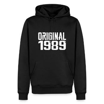 1989 Vintage Cadeau Anniversaire Rétro Cadeau 1989 - Sweat à capuche Premium bio Homme - noir - Devant - Nico (187cm)