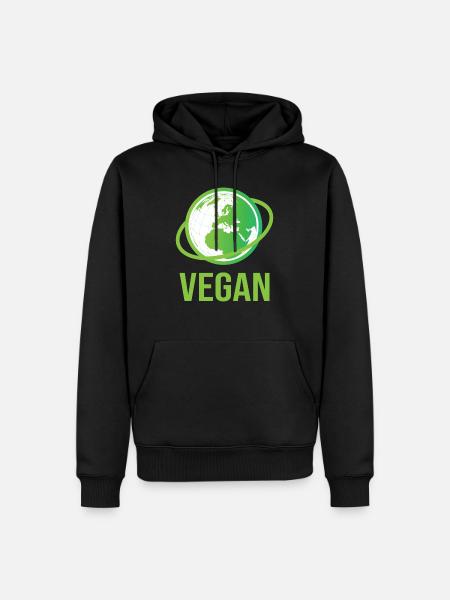 végétalien - Sweat à capuche Premium bio Homme - noir