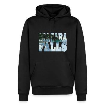 Niagara Falls Typography - Men’s Premium Organic Hoodie - black - Front - Nico (187cm)