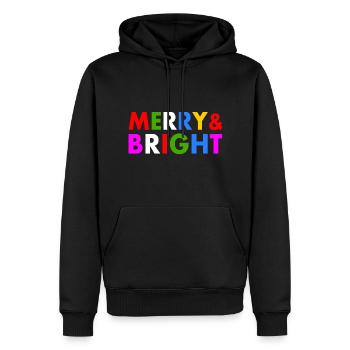 Merry and bright - Männer Premium Bio Hoodie - Schwarz - Vorne - Nico (187cm)