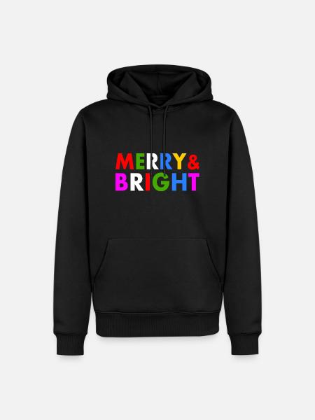 Merry and bright - Männer Premium Bio Hoodie - Schwarz