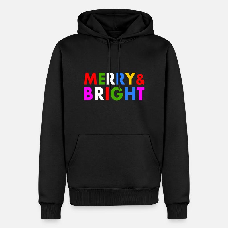 Merry and bright - Männer Premium Bio Hoodie - Schwarz