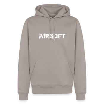 Airsoft Jeu - Sweat à capuche Premium bio Homme - taupe - Devant - Nico (187cm)