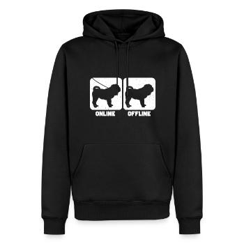 Shar Pei - Männer Premium Bio Hoodie - Schwarz - Vorne - Nico (187cm)