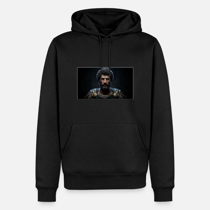 Marcus Aurelius - Männer Premium Bio Hoodie - Schwarz