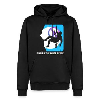 Alpinisme, Escalade, Alpiniste, Sommet, Alpiniste - Sweat à capuche Premium bio Homme - noir - Devant - Nico (187cm)