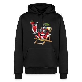 Cherry - Männer Premium Bio Hoodie - Schwarz - Vorne - Nico (187cm)