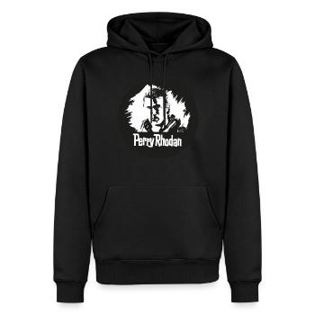 Perry Rhodan WeltConButton - Männer Premium Bio Hoodie - Schwarz - Vorne - Nico (187cm)