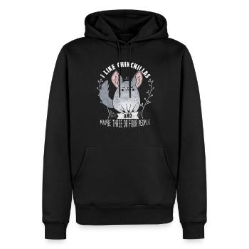 Chinchilla Dictons drôles - Sweat à capuche Premium bio Homme - noir - Devant - Nico (187cm)
