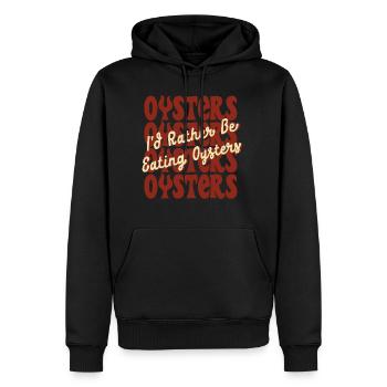 Austern essen und Wein trinken Ironisches - Männer Premium Bio Hoodie - Schwarz - Vorne - Nico (187cm)