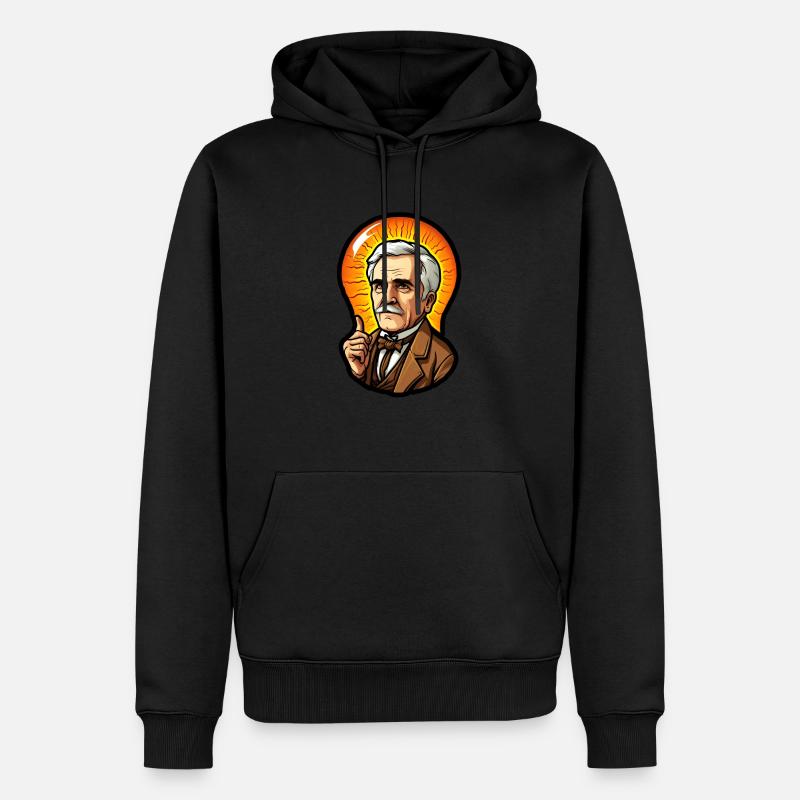 Eddison Ampoule Physique Génie électrique - Sweat à capuche Premium bio Homme - noir