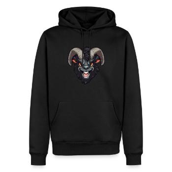 Chèvre chèvre chèvre effrayante - Sweat à capuche Premium bio Homme - noir - Devant - Nico (187cm)