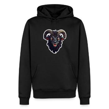 Chèvre chèvre chèvre effrayante - Sweat à capuche Premium bio Homme - noir - Devant - Nico (187cm)