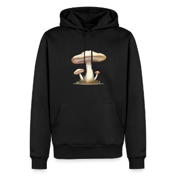 Collecte de champignons - Sweat à capuche Premium bio Homme - noir - Devant - Nico (187cm)