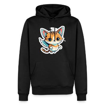 Ange gardien Chat Spiritualité Ange Cadeau - Sweat à capuche Premium bio Homme - noir - Devant - Nico (187cm)