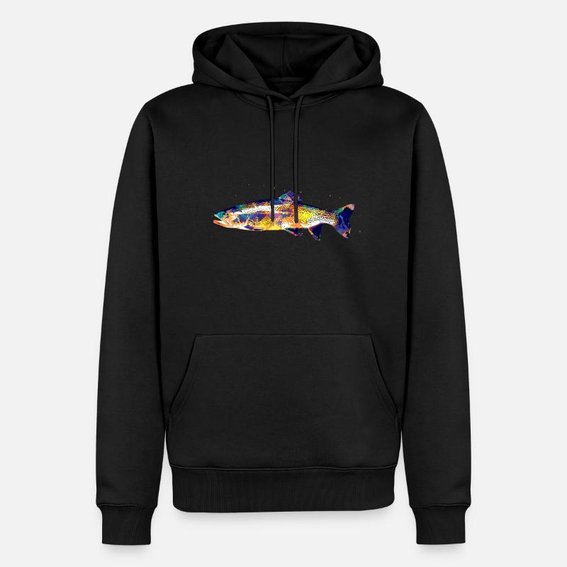 Fisch bunt - Männer Premium Bio Hoodie - Schwarz